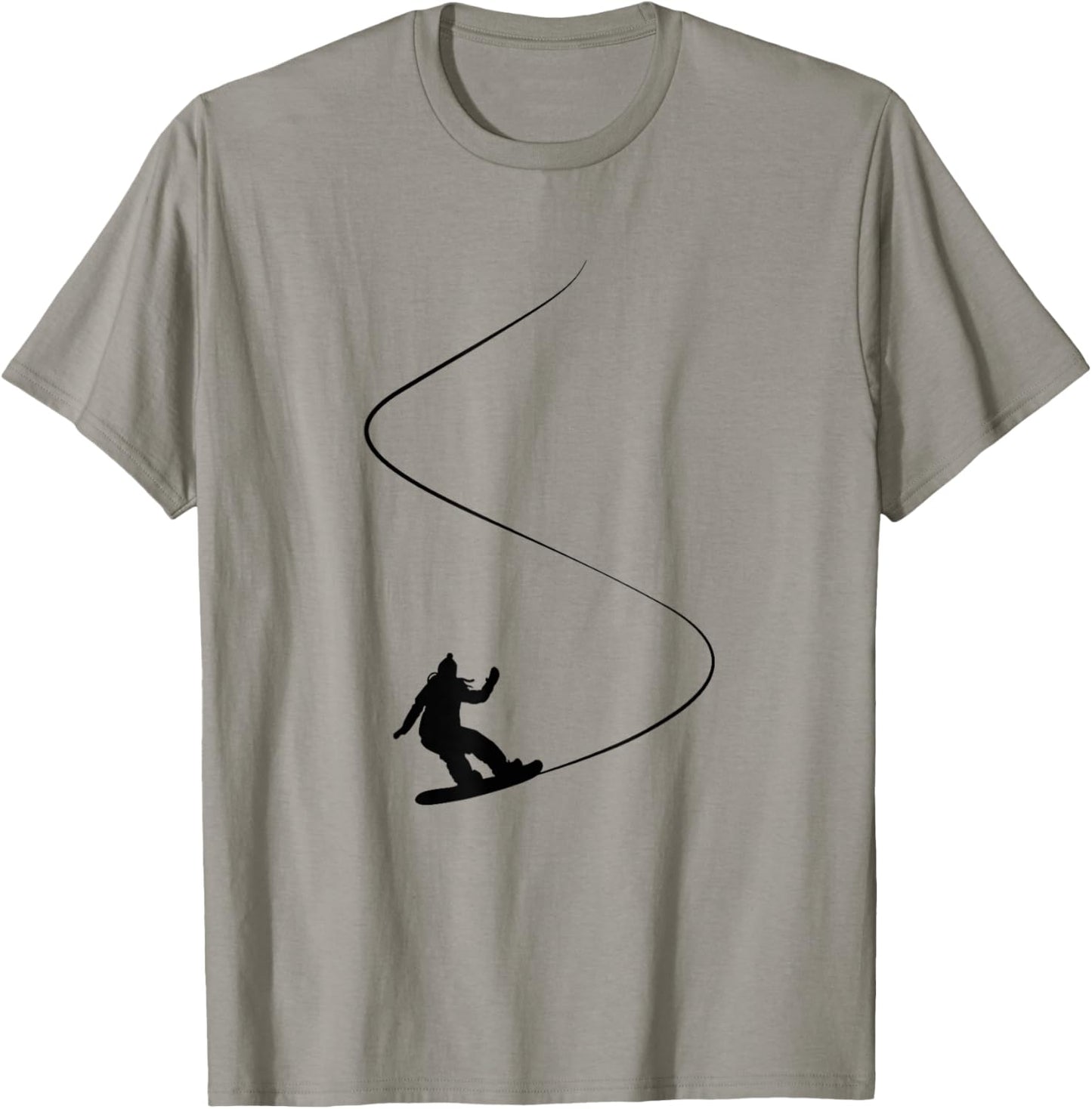 Drawn Simple Snowboard Girl T-Shirt - T-Shirt | Sand