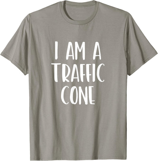 I Am A Traffic Cone Halloween I'm Simple Costume Easy Funny T-Shirt - T-Shirt | Sand