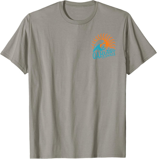 Oahu Hawaii Front and Back T-Shirt - T-Shirt | Sand