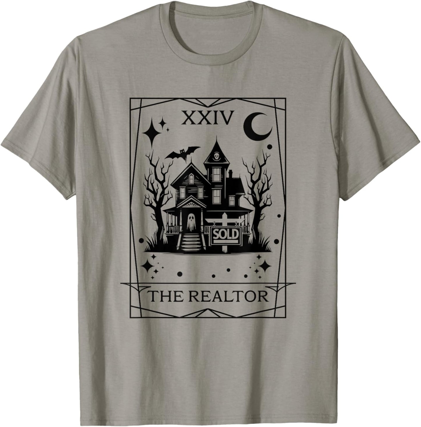 The Realtor Tarot Card Funny Halloween Real Estate Goth T-Shirt - T-Shirt | Sand