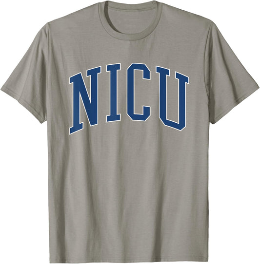 NICU Nurse Vintage Collegiate Blue T-Shirt - T-Shirt | Sand