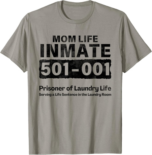 Mom Life Prisoner Inmate Funny Jail Halloween Costume T-Shirt - T-Shirt | Sand