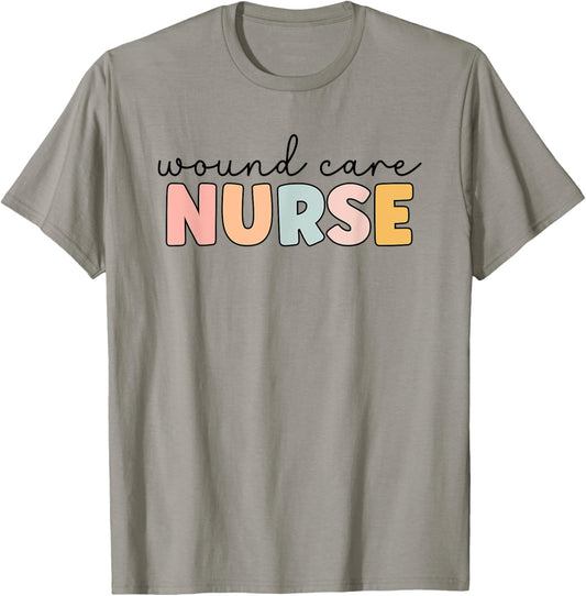 Wound Care Nurse Happy Nurse's Day Apparel Co. Wound Care Nurse , Women's -Adults, Short Sleeve, Cotton Blend, White, X-Small, Classic Fit, U-Neck, Spring, Nursing-Themed T-Shirt - T-Shirt | Sand