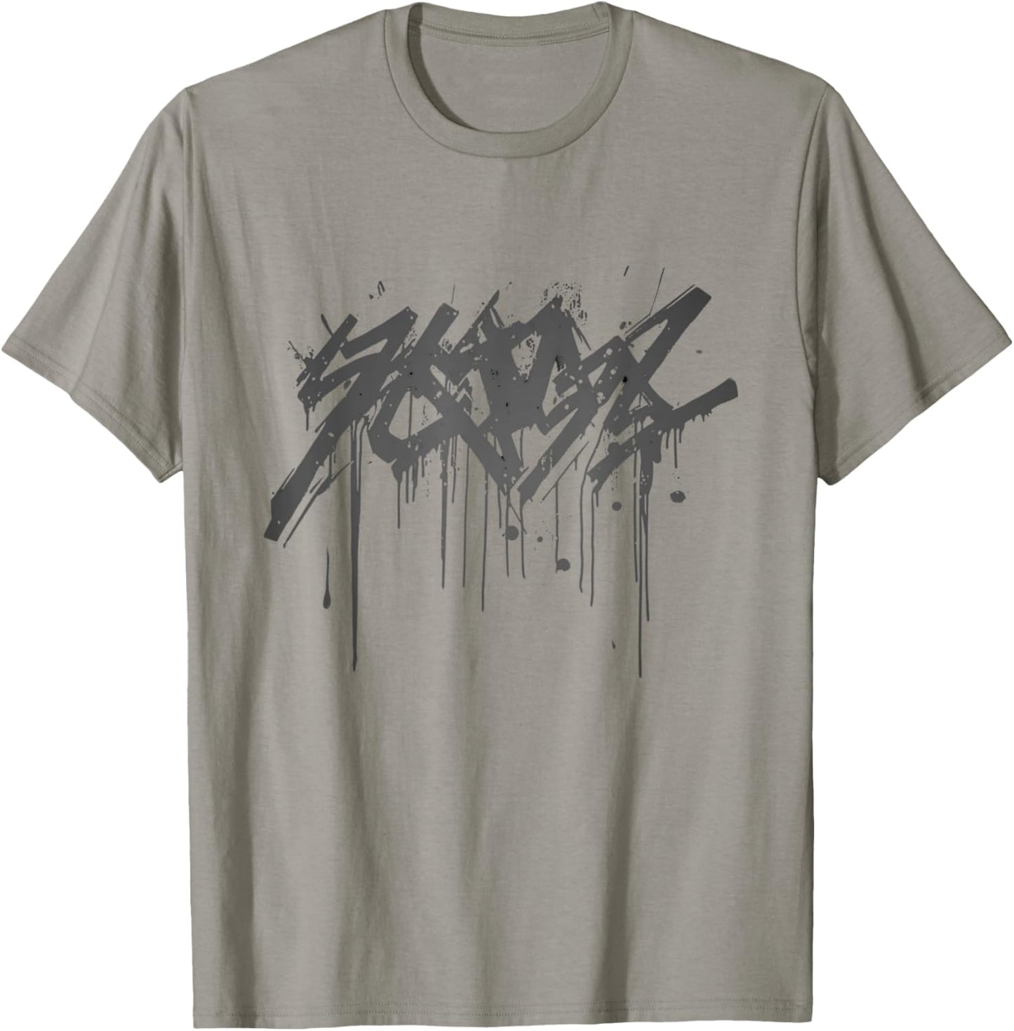 Abstract Graffiti - Black Spray Paint Graffiti Graphic T-Shirt - T-Shirt | Sand