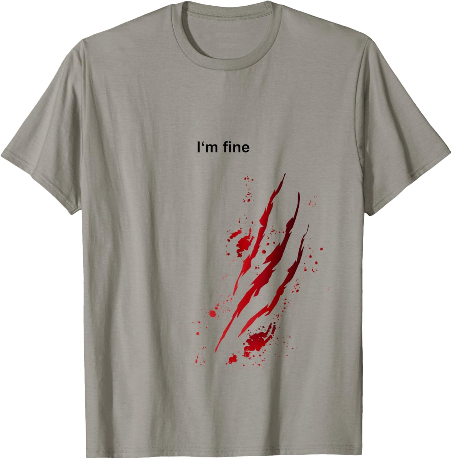 I'm Fine Bloody Halloween Zombie Scratcher Funny Horror T-Shirt - T-Shirt | Sand