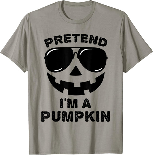 Pretend I'm A Pumpkin Halloween Costume Couples Matching T-Shirt - T-Shirt | Sand