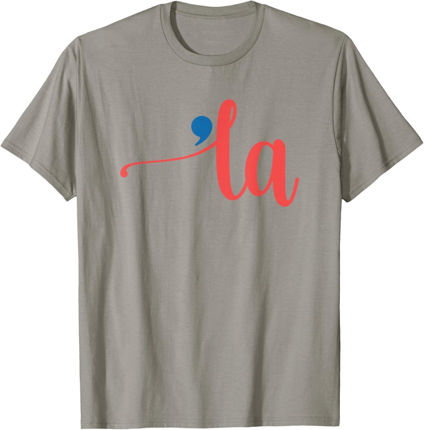 La - Cursive Script with Comma - Kamala Nickname Commala T-Shirt - T-Shirt | Sand