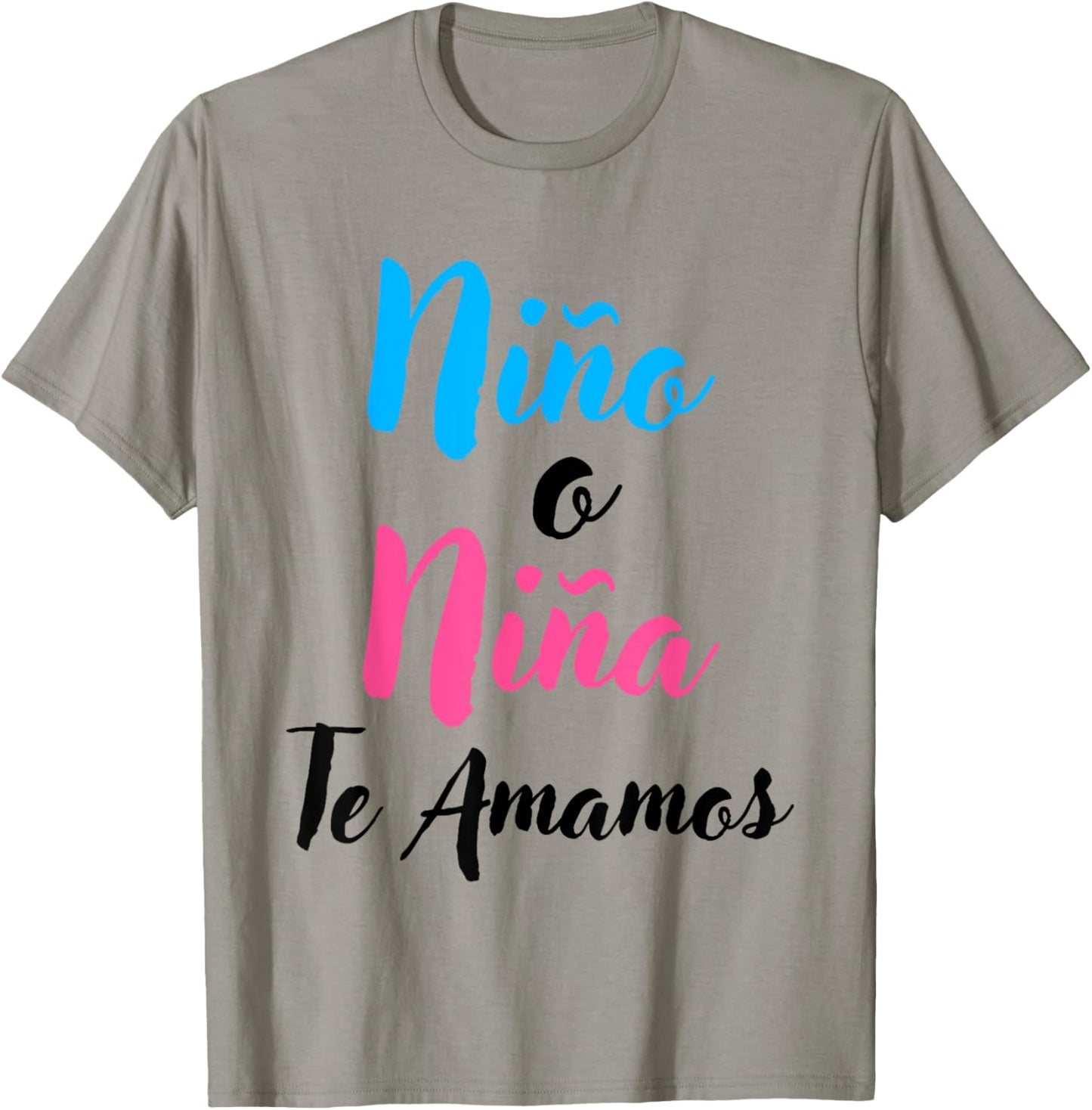 Matching Spanish Gender Reveal Shirts Niño o Niña Te Amamos T-Shirt - T-Shirt | Sand