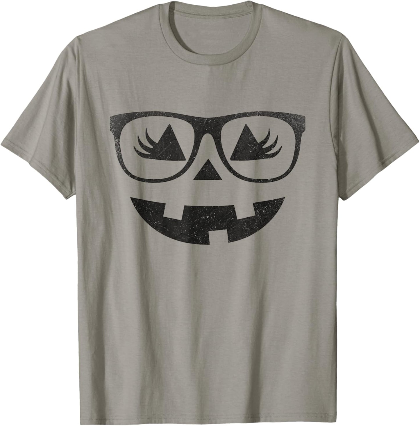 Jack O Lantern Pumpkin with Glasses Eyelashes Halloween T-Shirt - T-Shirt | Sand