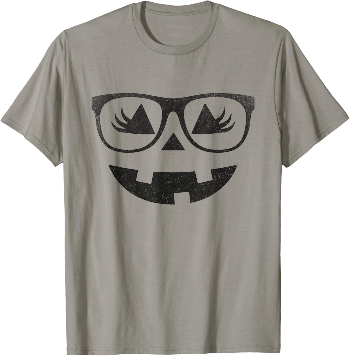 Jack O Lantern Pumpkin with Glasses Eyelashes Halloween T-Shirt - T-Shirt | Sand