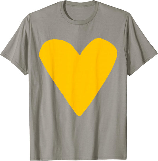 Yellow Orange Golden Heart Green T-Shirt - T-Shirt | Sand