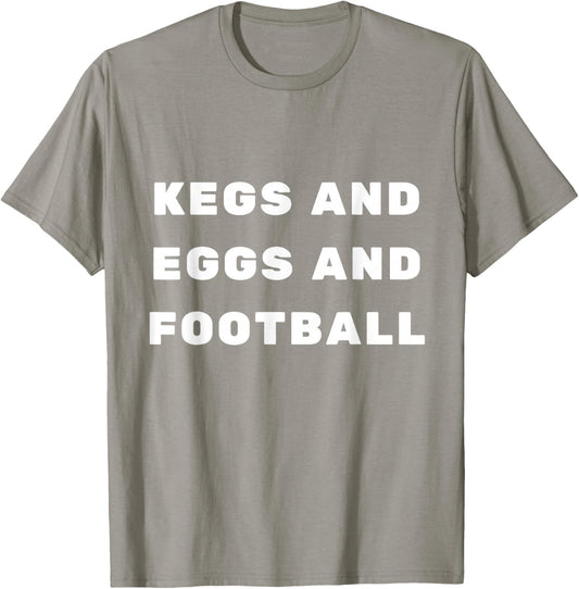 Kegs and Eggs and Football -- Nebraska Funny Early Kickoff T-Shirt - T-Shirt | Sand