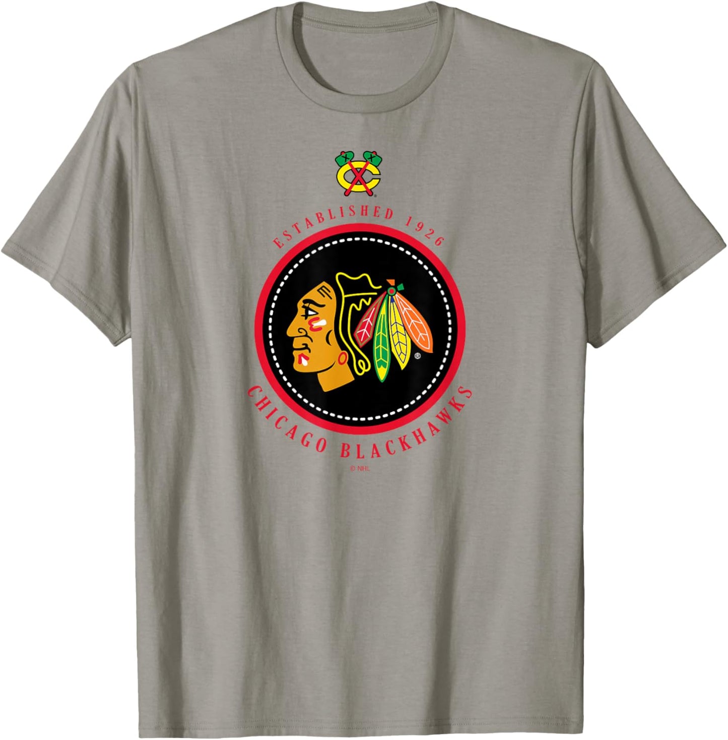 Chicago Blackhawks Est 1926 Gray Officially Licensed T-Shirt - T-Shirt | Sand