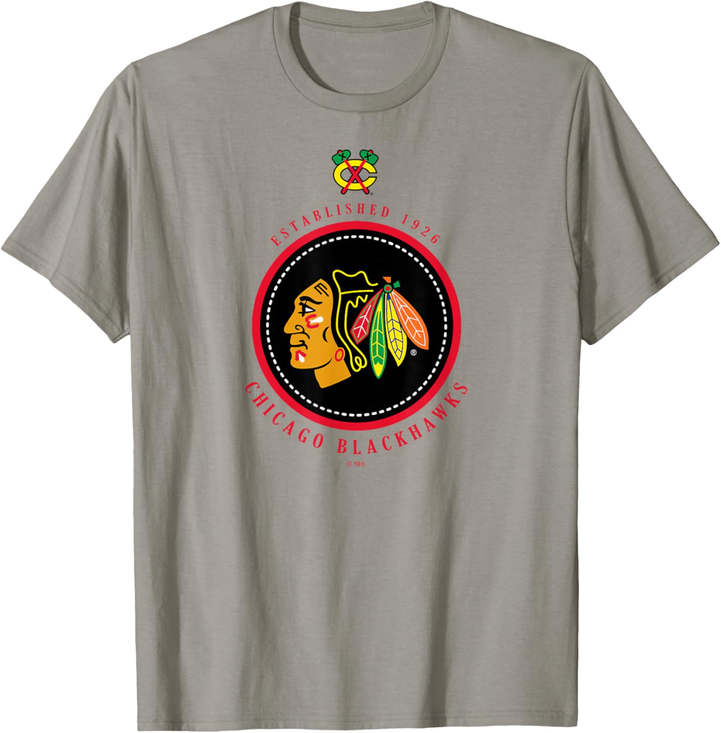 Chicago Blackhawks Est 1926 Gray Officially Licensed T-Shirt - T-Shirt | Sand
