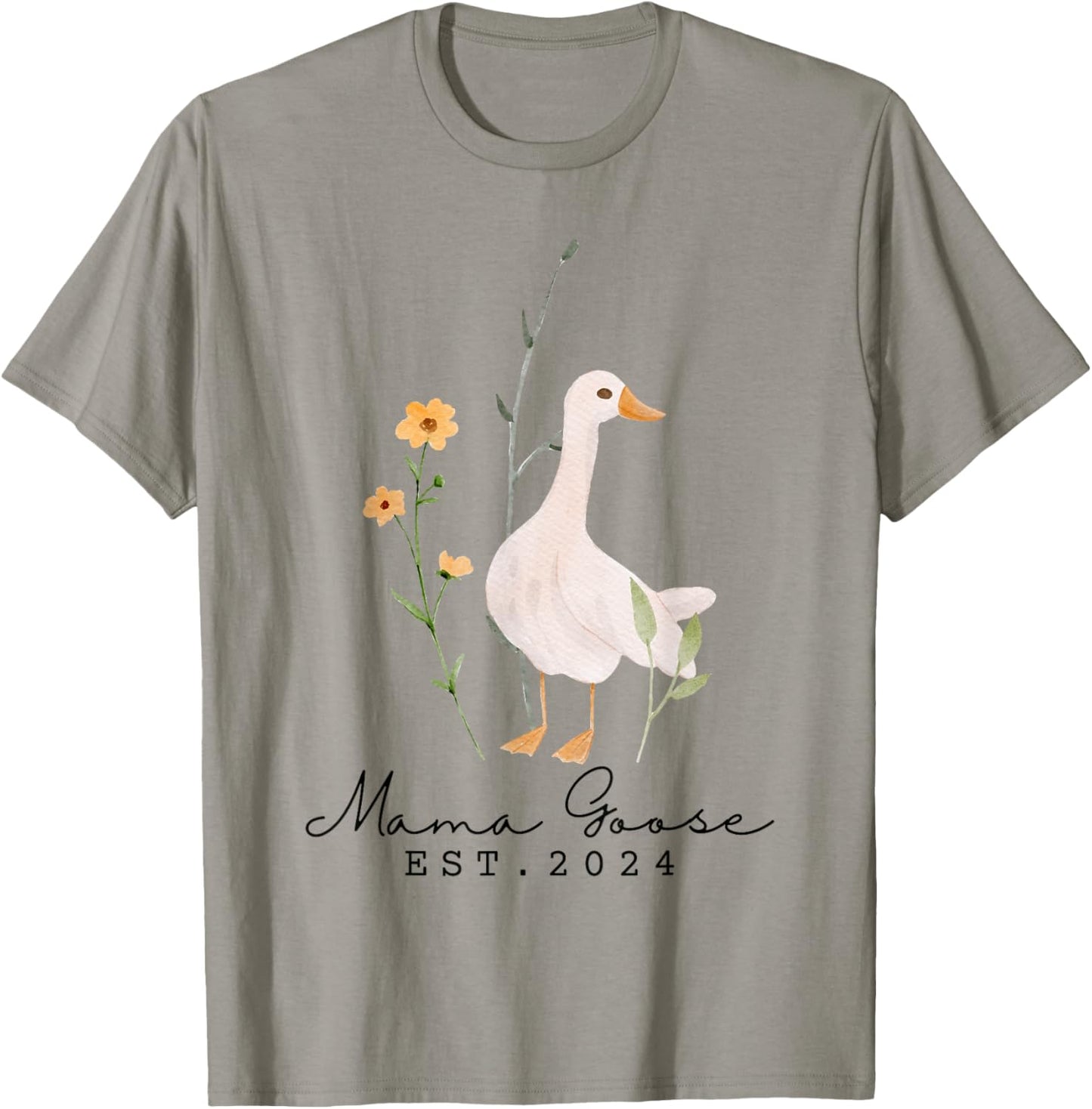 Mama Goose est 2024 Funny Silly Goose Mom est. 2024 T-Shirt - T-Shirt | Sand