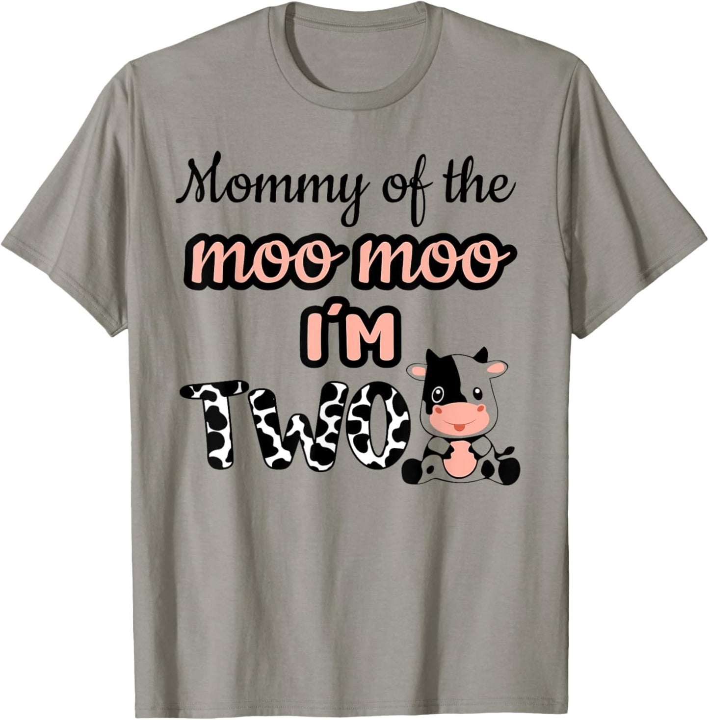 Mommy of the Moo Moo I'm Two Cow Farm Animal 2nd Birthday T-Shirt - T-Shirt | Sand