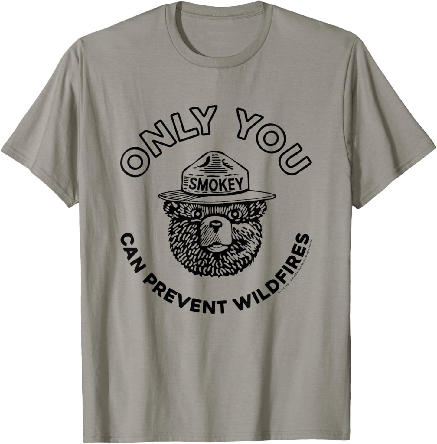 Smokey Bear Only You Can Prevent Forest Fires Minimal Logo T-Shirt - T-Shirt | Sand