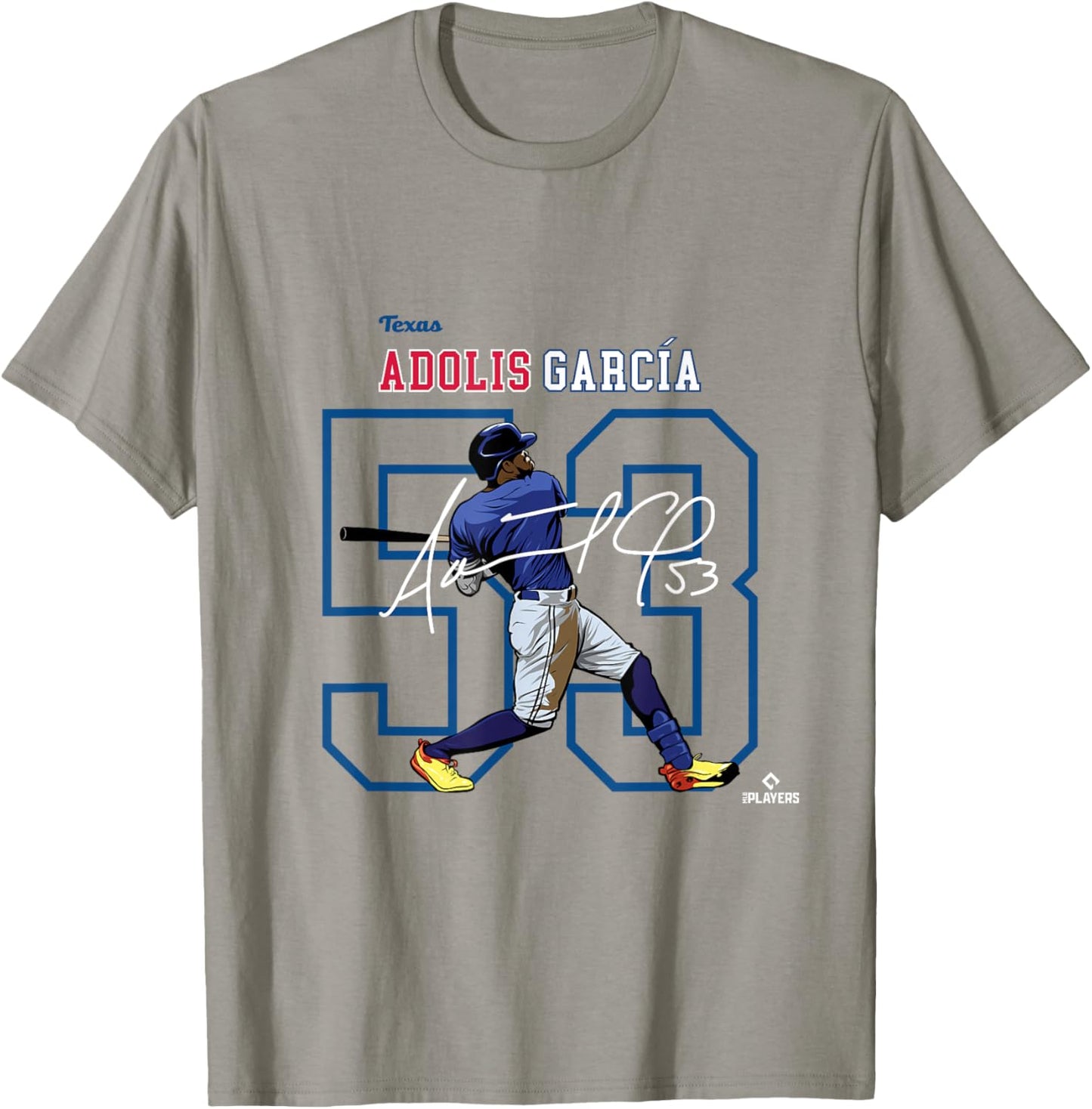 License Champs Adolis Garcia | Texas Baseball Players | MLBAGA3004 T-Shirt - T-Shirt | Sand