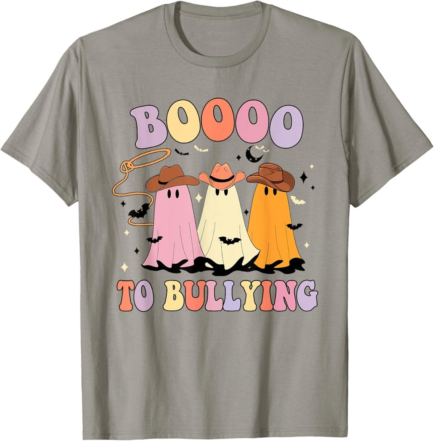 Boo To Bullying Cowboy Anti Bullying Ghost Unity Day Orange T-Shirt - T-Shirt | Sand