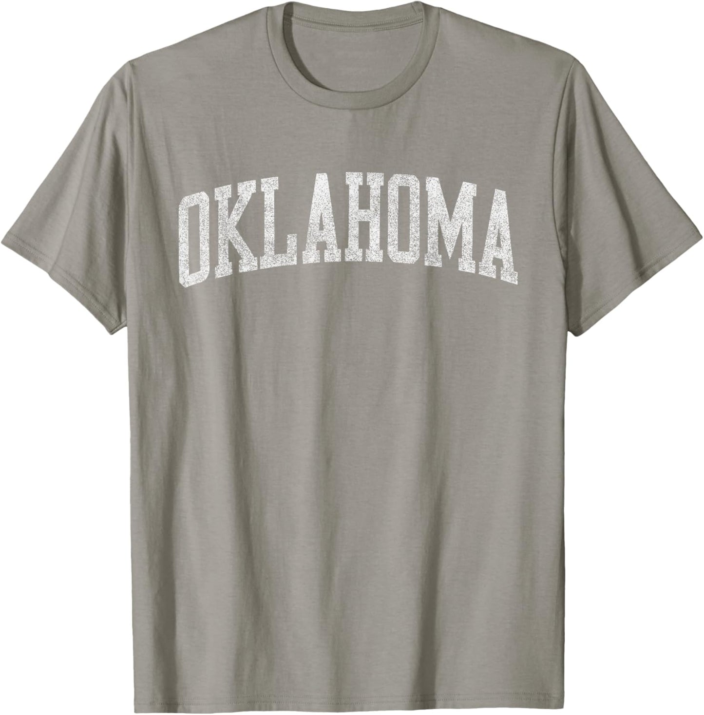 Oklahoma OK Varsity Vintage Athletic Sports Style White Text T-Shirt - T-Shirt | Sand