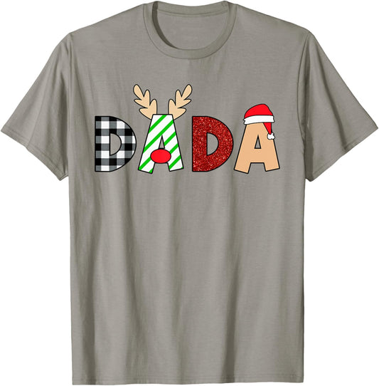 Dada Santa Christmas Family Matching Pajamas Mama Xmas T-Shirt - T-Shirt | Sand