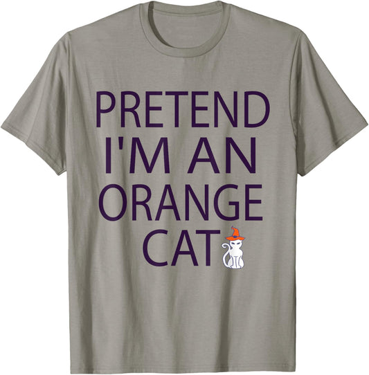 Pretend I'm An Orange Cat Halloween Costume 2024 Men Women Kids T-Shirt - T-Shirt | Sand