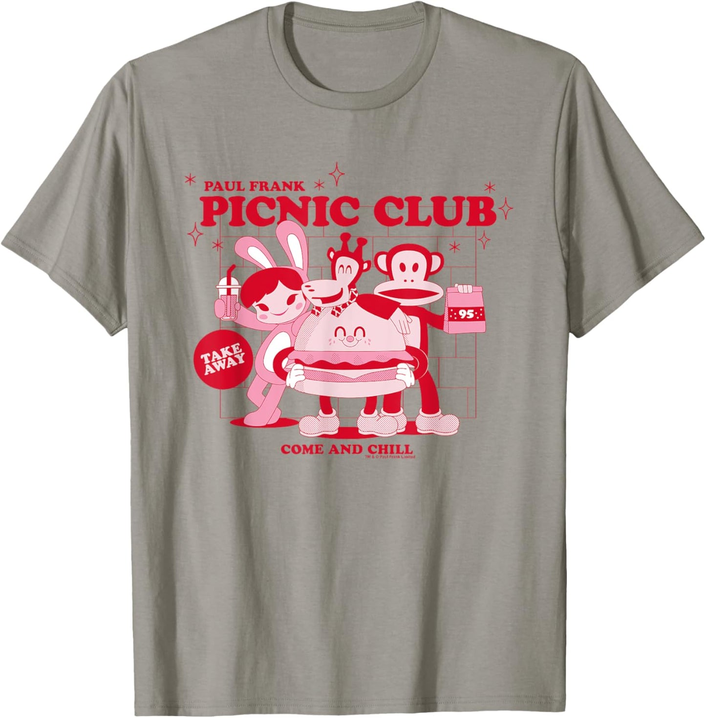 Paul Frank Diner Picnic Club Takeaway Julius Monkey & Co T-Shirt - T-Shirt | Sand