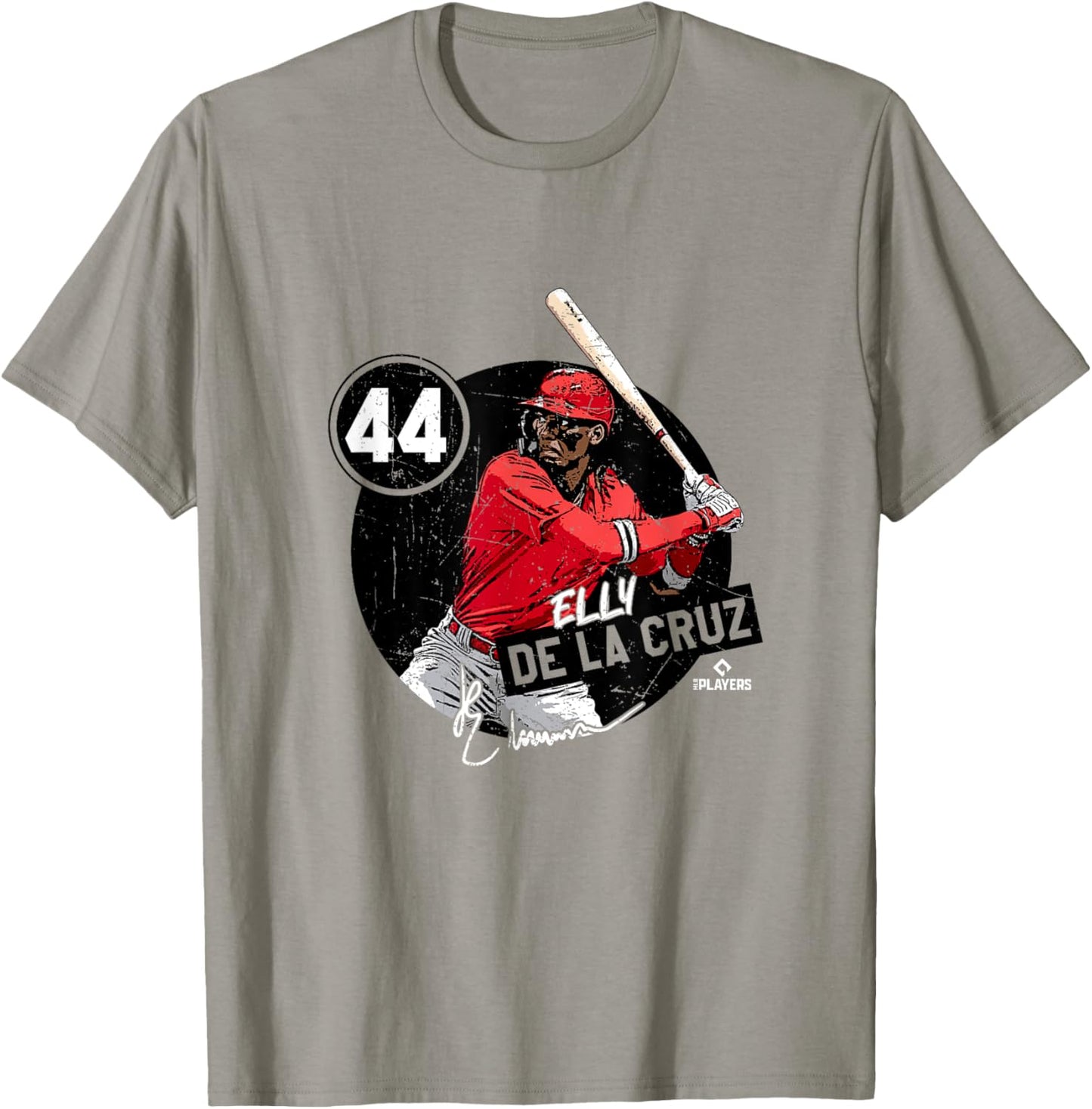 Elly De La Cruz | Cincinnati MLBPA - Red, Small, -Adult, Short Sleeve, Classic Fit, Polyester, Letter Print, Game Theme T-Shirt - T-Shirt | Sand