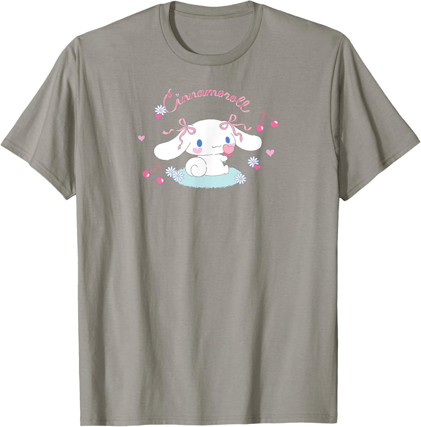 SANRIO Cinnamoroll Cherry Love , White, Small, Short Sleeve, Classic Fit, All Seasons T-Shirt - T-Shirt | Sand