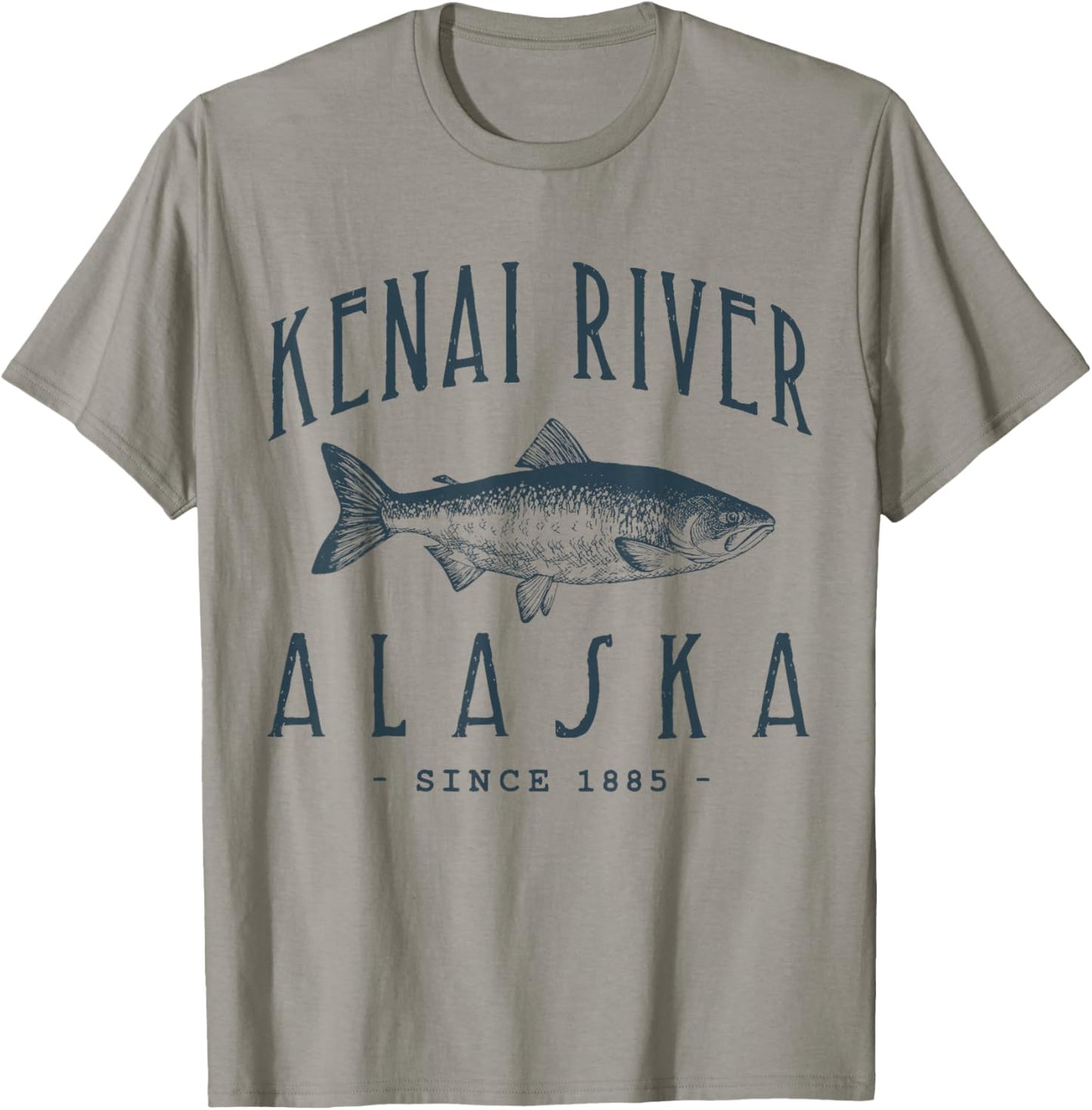 KENAI RIVER ALASKA, a Fishing Retro Design T-Shirt - T-Shirt | Sand