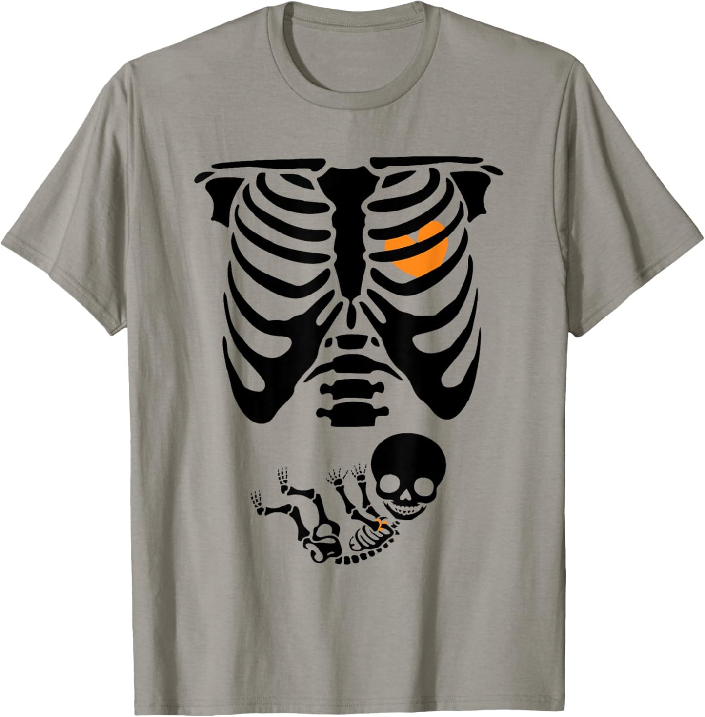 Skeleton Pregnancy Halloween Spooky Mom To Be Baby Reveal T-Shirt - T-Shirt | Sand