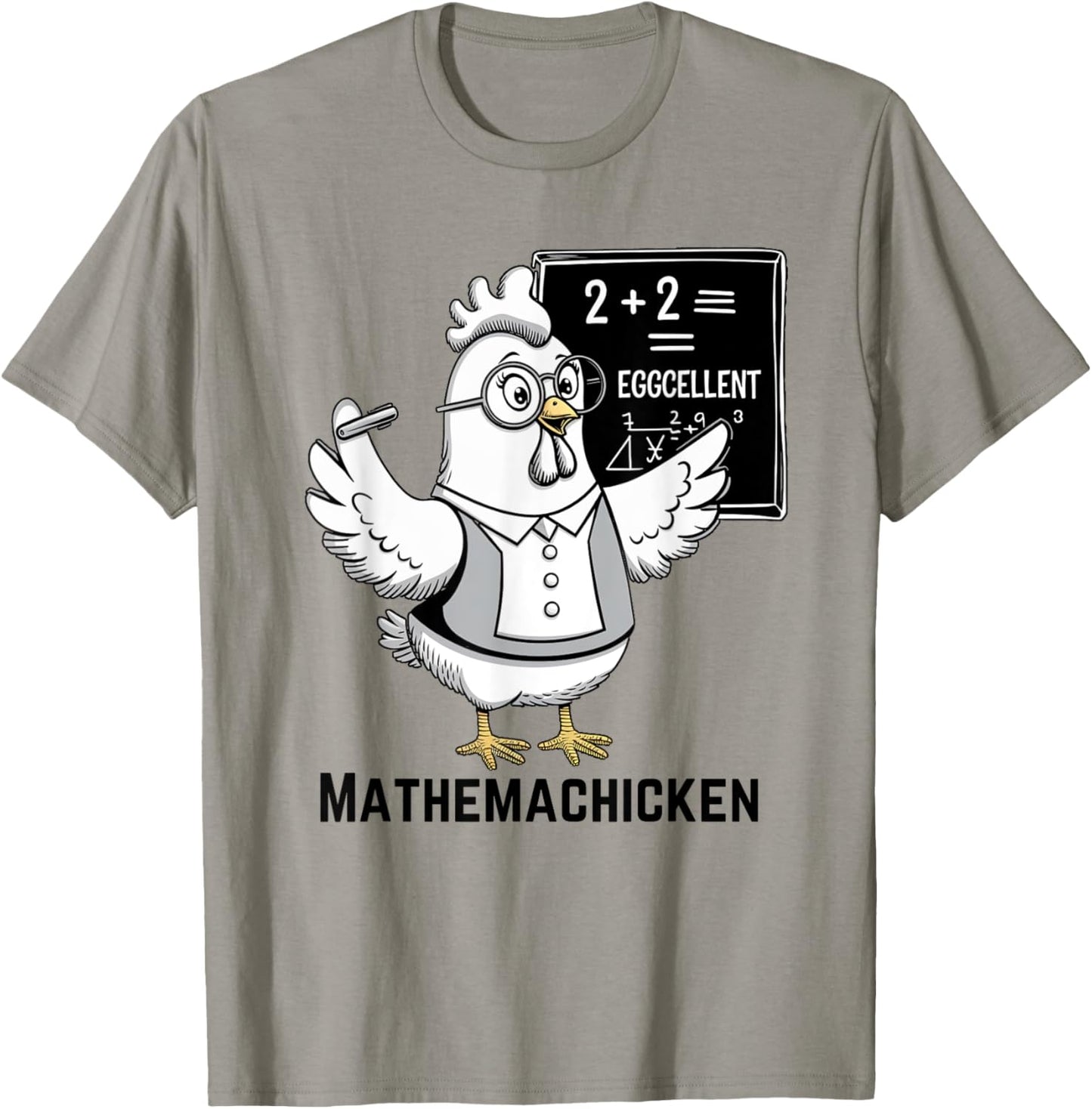 Mathemachicken Funny Chicken Math Teacher T-Shirt - T-Shirt | Sand