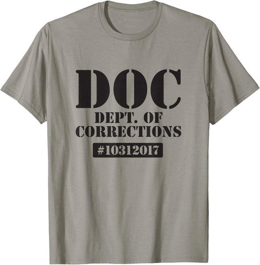 Dept of Corrections Halloween Jail Inmate Prisoner Costume T-Shirt - T-Shirt | Sand