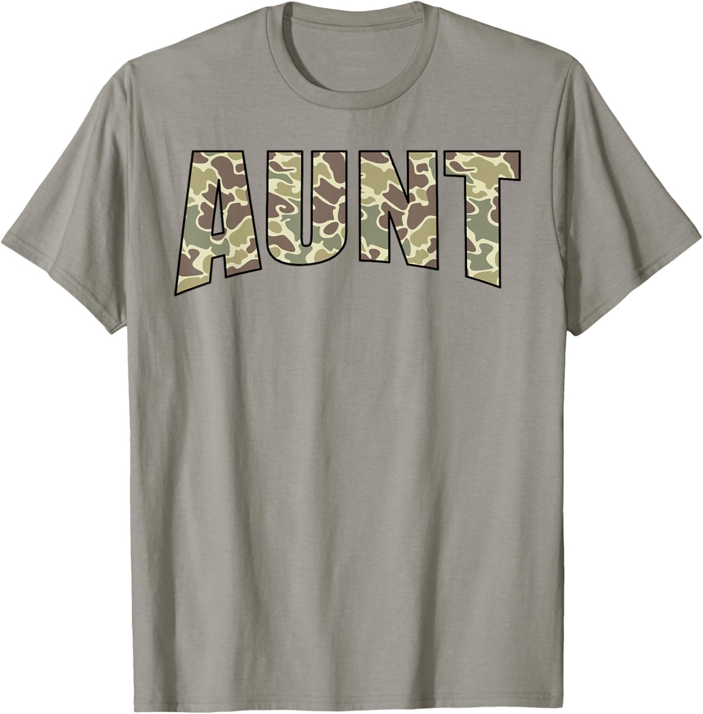 Vintage Aunt Camo US Flag Old Camouflage Hunting Season T-Shirt - T-Shirt | Sand