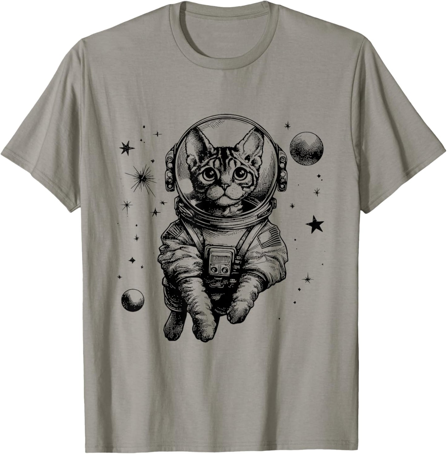 Cat Dad Mom Space - Astronaut Devon Rex T-Shirt - T-Shirt | Sand