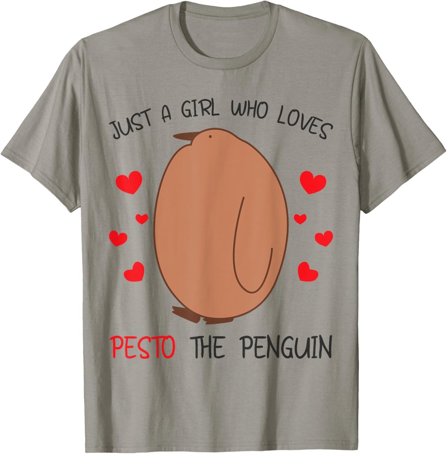 Just a Girl Who Loves Pesto The Penguin Funny Bird Meme T-Shirt - T-Shirt | Sand