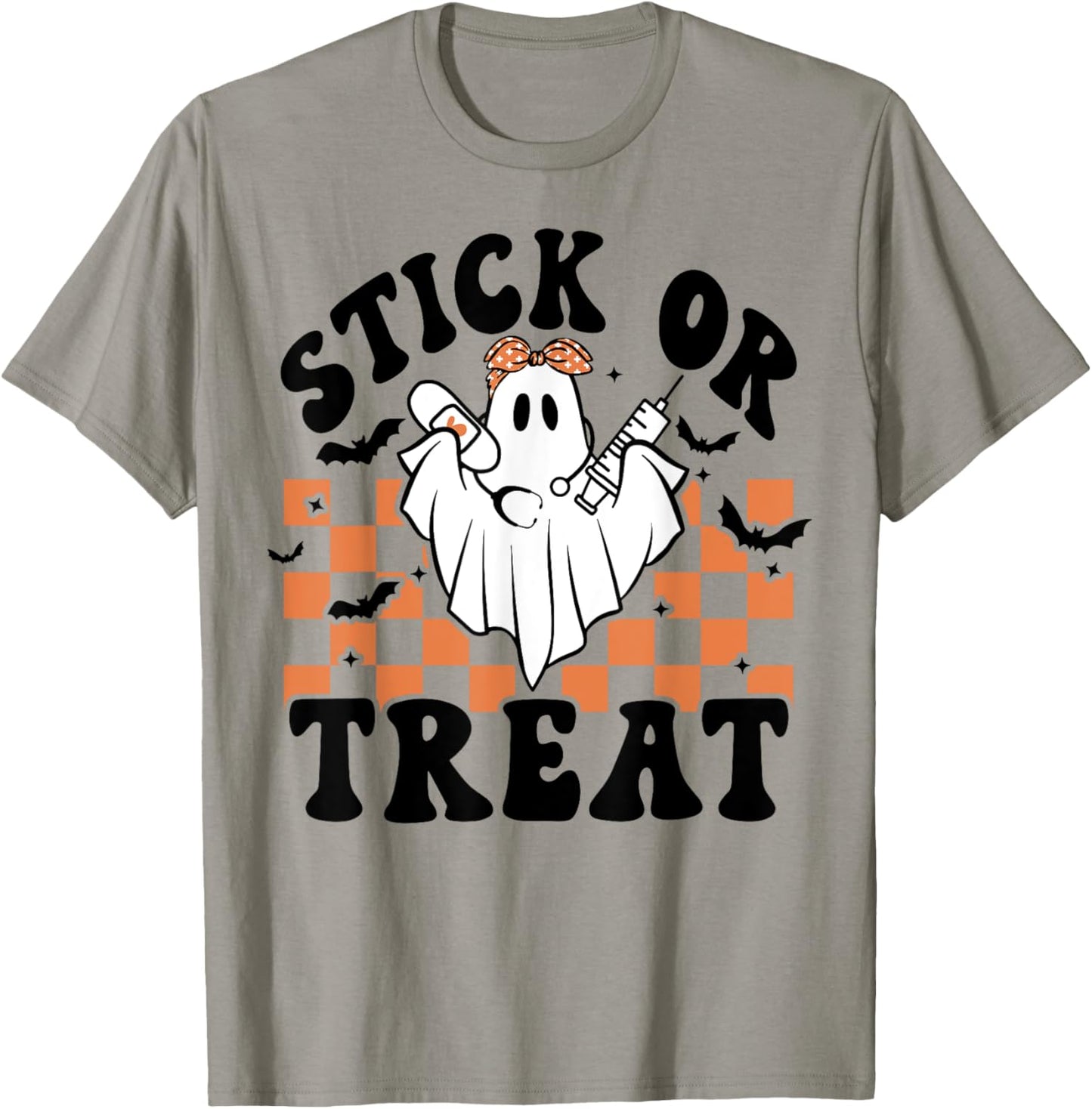Stick Or Treat T-Shirt - T-Shirt | Sand