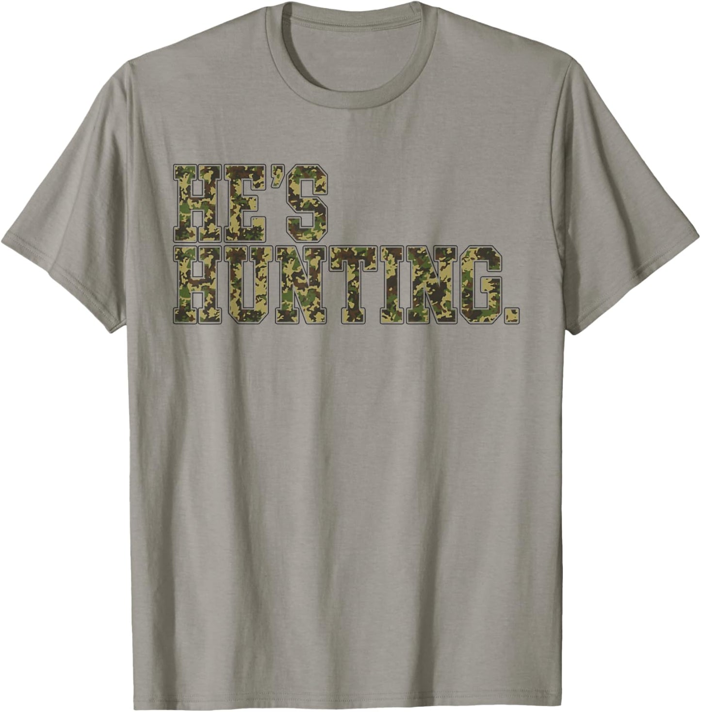 Retro He's Hunting Camo Flag Hunting Season Mom T-Shirt - T-Shirt | Sand
