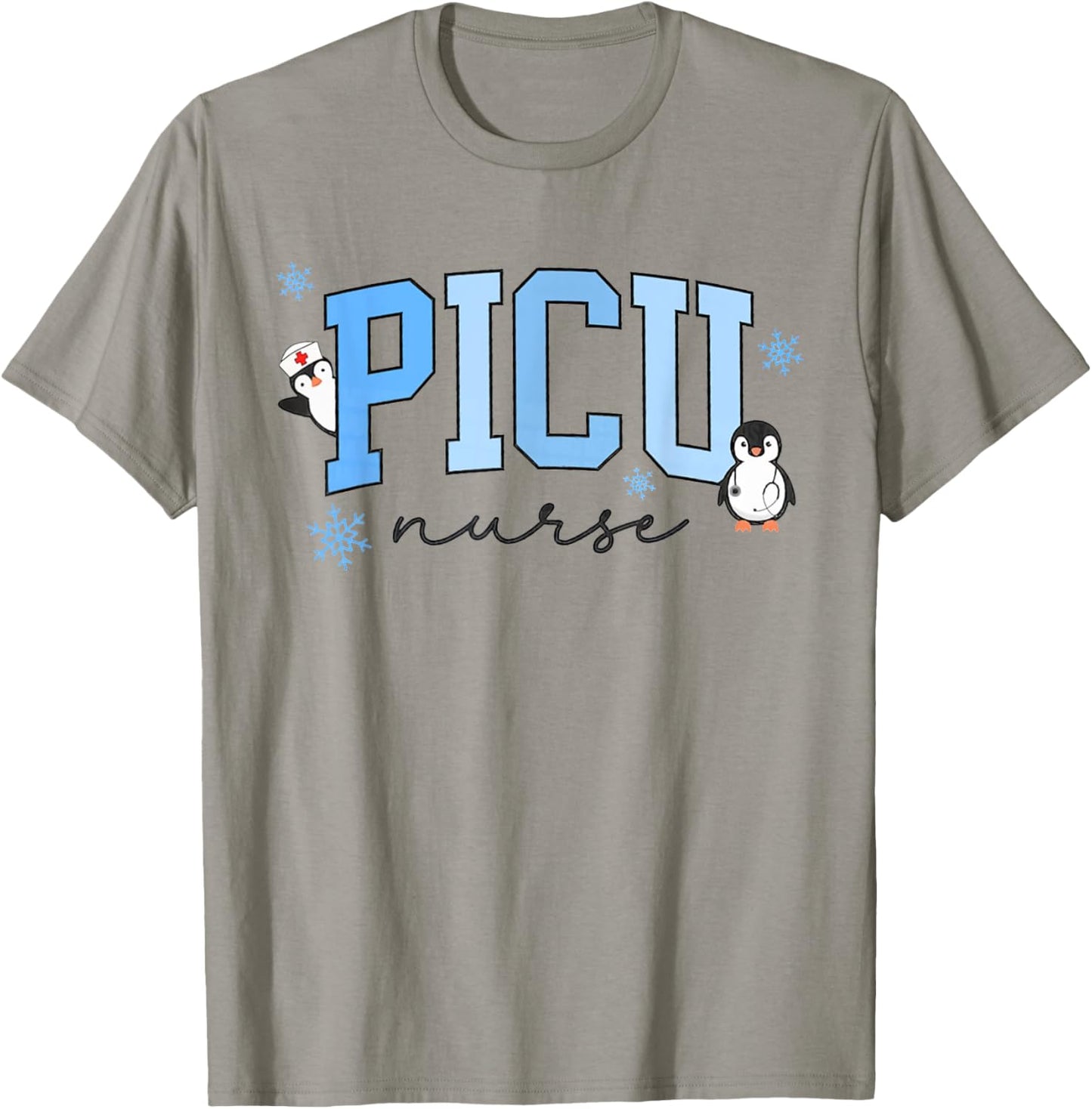 Merry PICU Nurse Christmas Pediatric ICU Nurse Holiday T-Shirt - T-Shirt | Sand