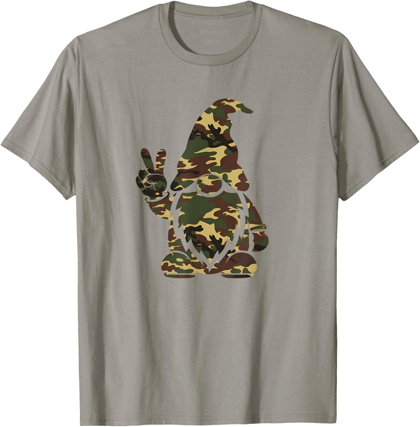 Hello Hunting Season Christmas Camouflage Camo Gnome Lover T-Shirt - T-Shirt | Sand