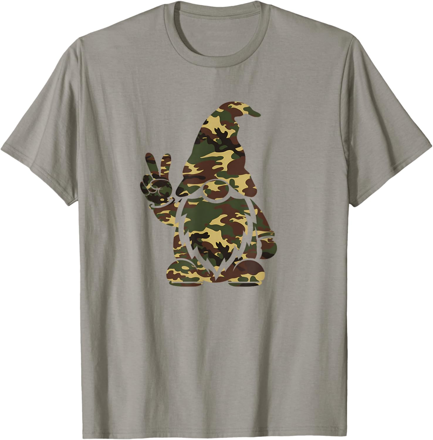 Hello Hunting Season Christmas Camouflage Camo Gnome Lover T-Shirt - T-Shirt | Sand