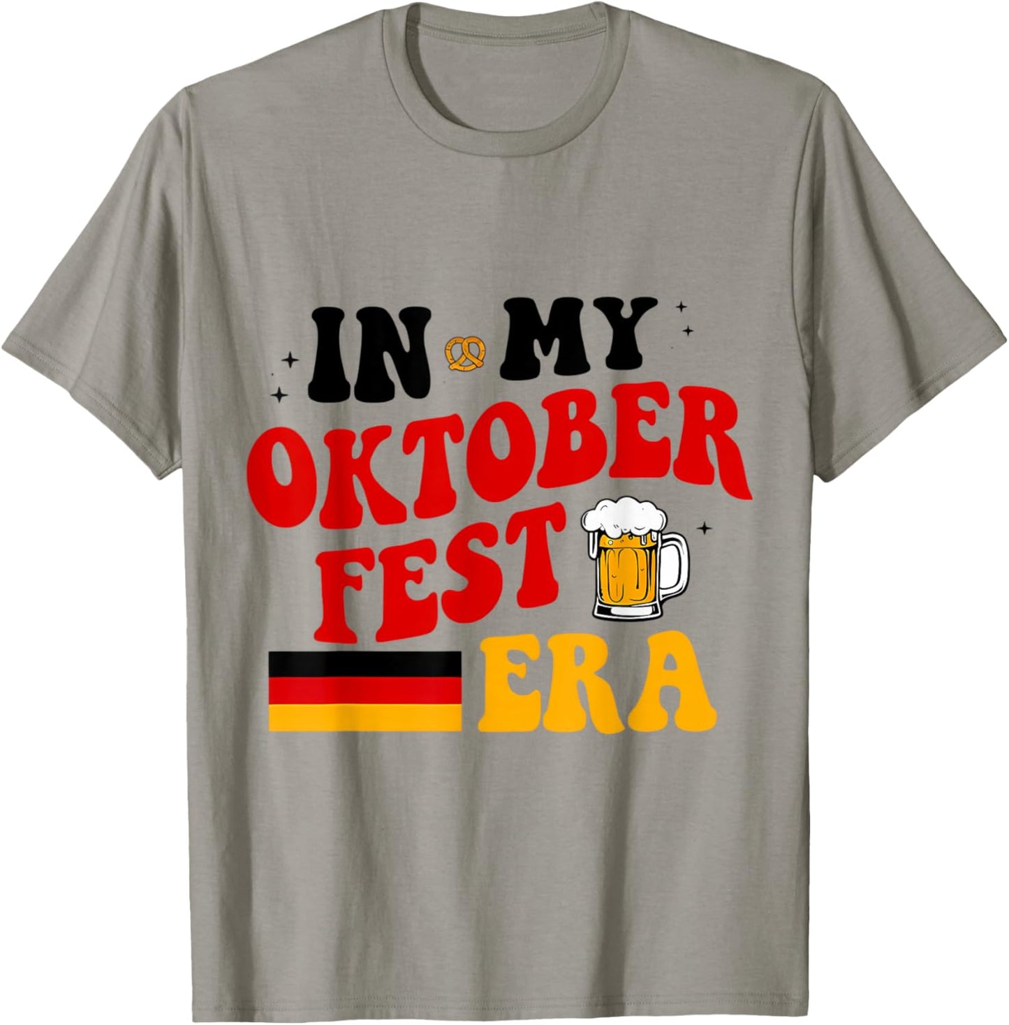 In My Oktoberfest Era Funny Retro Hippy Vintage Groovy Beer T-Shirt - T-Shirt | Sand
