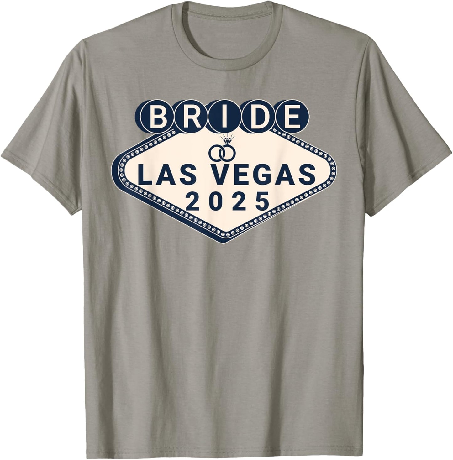 Bride Las Vegas 2025 Wife Honeymoon Trip Wedding T-Shirt - T-Shirt | Sand