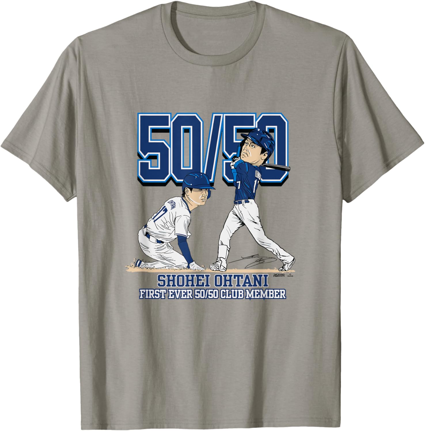Shohei Ohtani Los Angeles 50/50 Club MLB Players T-Shirt - T-Shirt | Sand