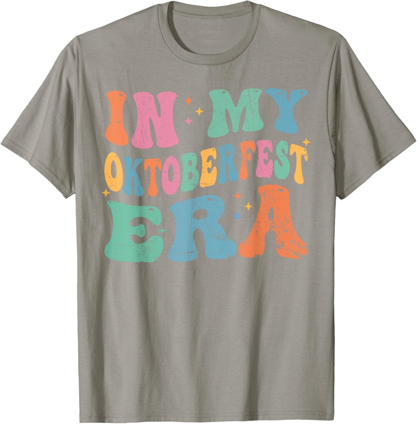 In My Oktoberfest Era Day Drinking Beer Love Retro Groovy T-Shirt - T-Shirt | Sand