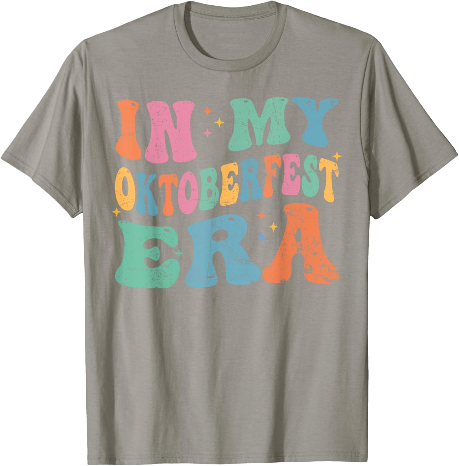 In My Oktoberfest Era Day Drinking Beer Love Retro Groovy T-Shirt - T-Shirt | Sand