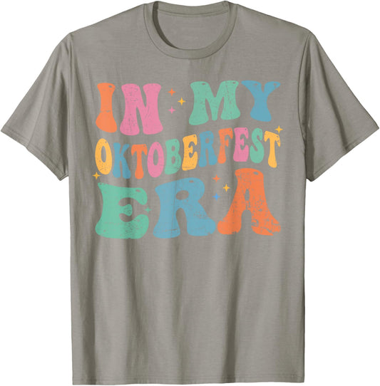 In My Oktoberfest Era Day Drinking Beer Love Retro Groovy T-Shirt - T-Shirt | Sand