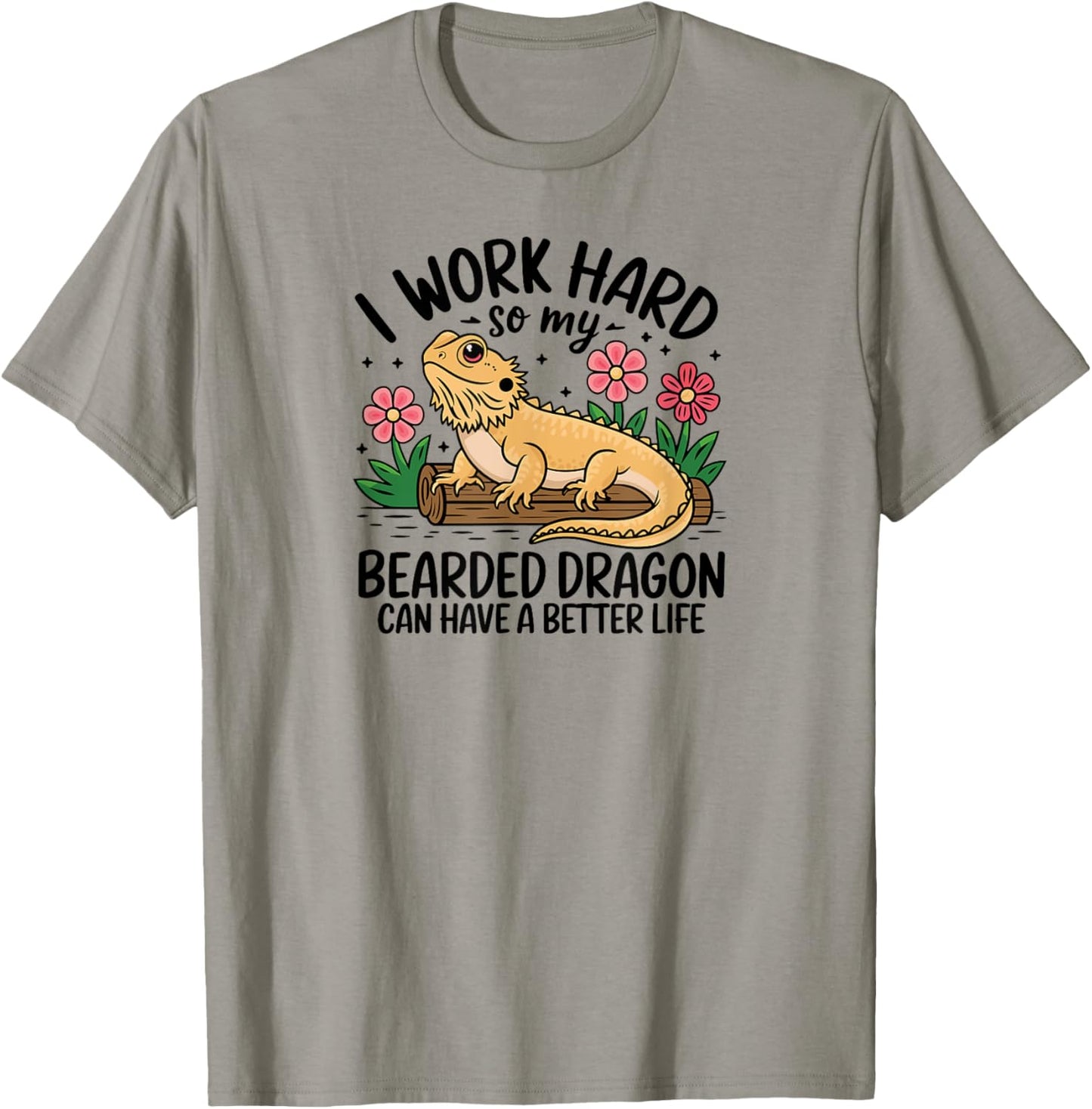Bearded Dragon Lizard Lover Funny Breaded Dragon T-Shirt - T-Shirt | Sand