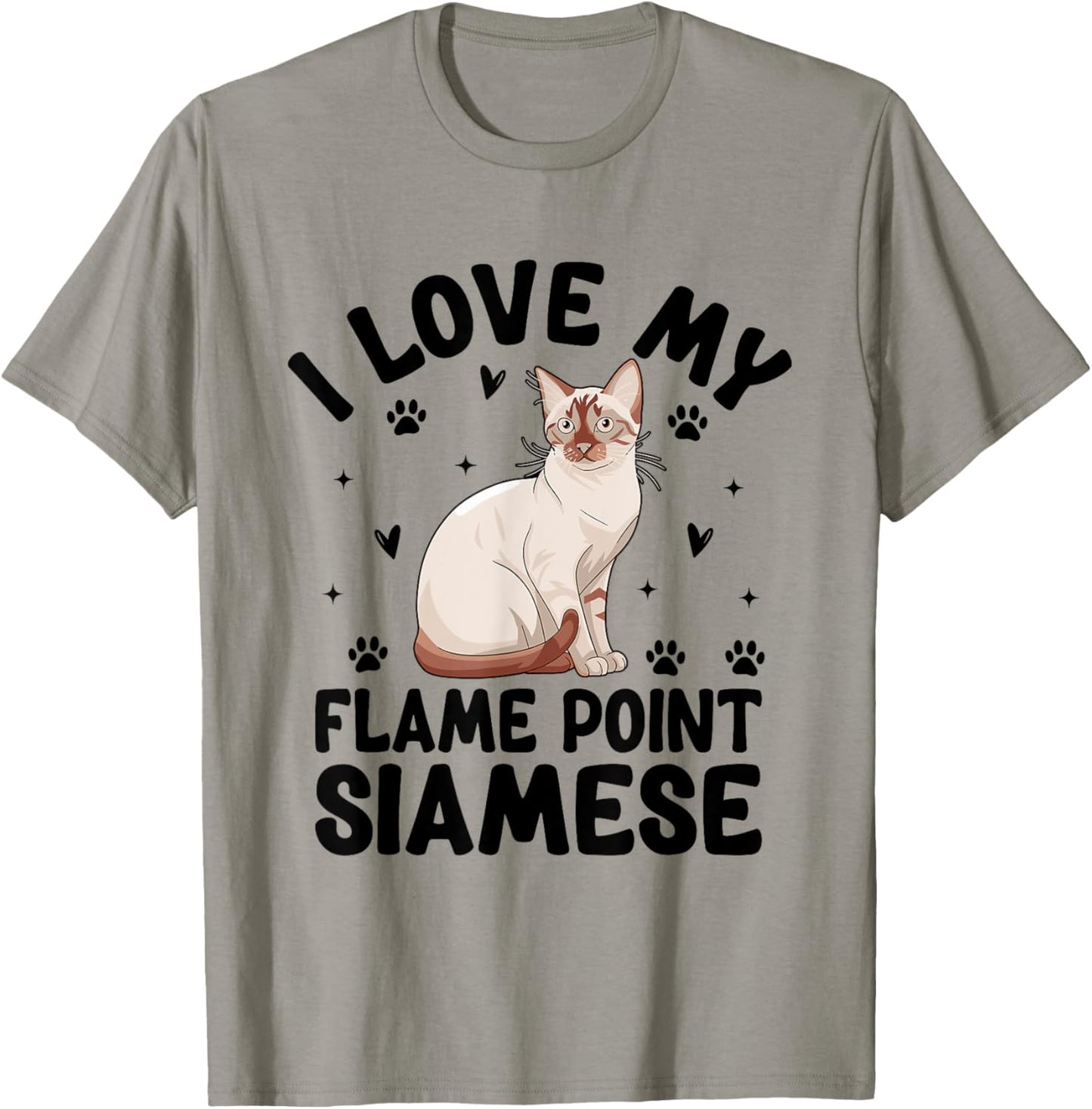 I Love My Flame Point Siamese Meezer T-Shirt - T-Shirt | Sand