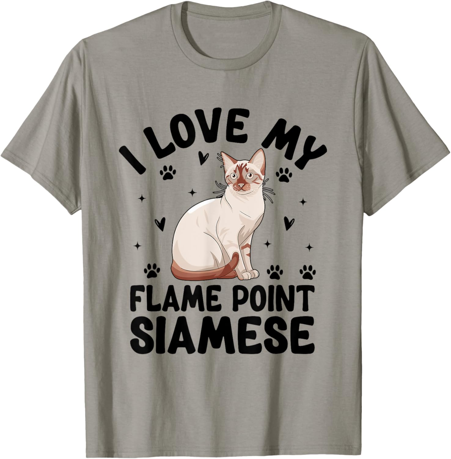 I Love My Flame Point Siamese Meezer T-Shirt - T-Shirt | Sand